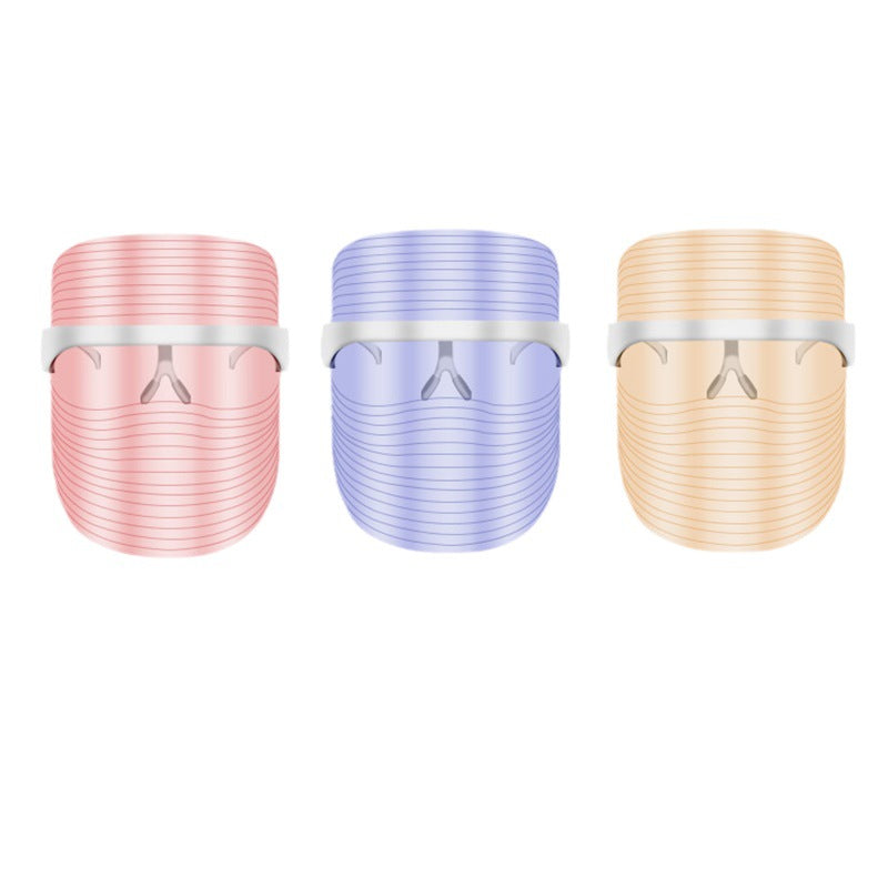 LED Three-color Beauty Mask Household Face Acne Removing Photon Skin Rejuvenation Skin Whitening And Spots Lightening Beauty Apparatus